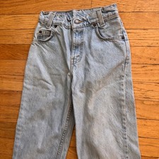 Vintage Levis Orange Tab Jeans 8 Light Wash High Waist Tapered Leg USA