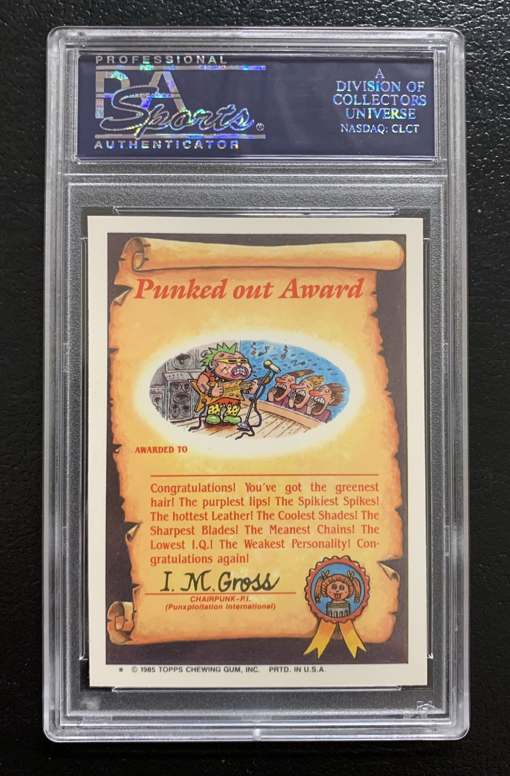 1985 Garbage Pail Kids OS2 Messy Tessie 45b PSA 10 GEM MINT-RARE GLOSSY CARD TWT view 2