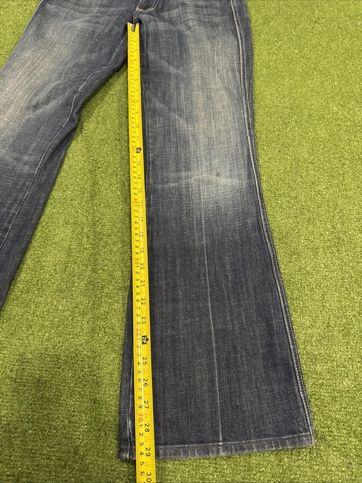 Pantalones de mezclilla lavado oscuro 7 For All Mankind para mujer talla 27 tiro bajo corte bootcut Foto 4 de 4