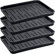 Boot Tray for Entryway Indoor, 4 Pack Plastic Shoe Mat Small Wet Shoe Tray with