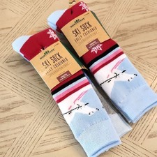Northeast Outfitters Ski Socks Cushioned - Youth Size 13k-4 TWO pairs TWO packs