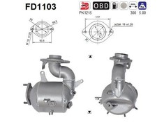 Partikelfilter / Rußfilter, Abgasanlage AS FD1103 für OE 2505233060