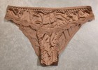 Sexy Satin Smooth Lace Front Unisex Brief Panties Gold XL — photo 1