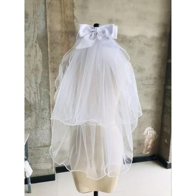 Elegant Lady Wedding Headpieces Bridal Shower Veil Engagement Event Bow Veil