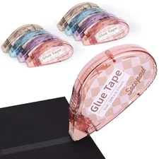 Scrapbook Tape, 8 Pack Double Sided Tape Roller for Crafts, Adhesive Glue Run...