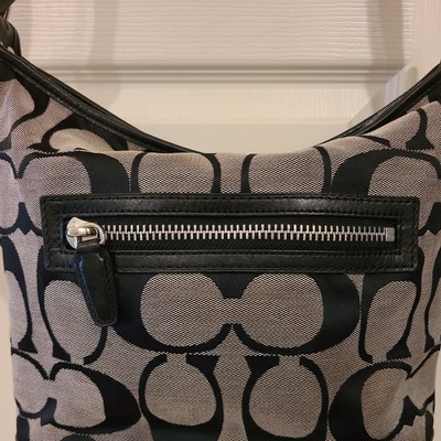 Coach Of New York Signature Hobo/Shoulder Bag 21149 Black & Gray
