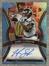 2019 Panini Select JOSH GORDON Light Blue Prizm AUTO #’D 29/35 {SEAHAWKS}