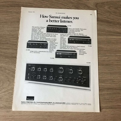 GRAM197 MAGAZIN WERBUNG 11X8 DER SANSUI AU-9500 VERSTÄRKER