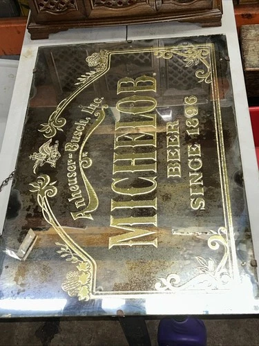 VTG LARGE Anheuser-Busch MICHELOB Beer 1896 Mirror 24x16