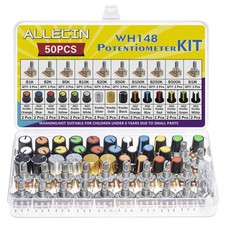 WH148 Potentiometer Kit 1K-1MK Ohm 15mm Shaft 3Pins Linear Variable Resistors