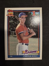 Topps 1991 Chipper Jones #333 Rookie #1 Draft Pick Baseball Card Braves MLB