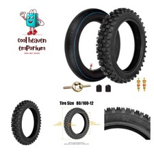 Universal 12-Inch Knobby Tire and Inner Tube - Fits 90cc to 125cc Bikes