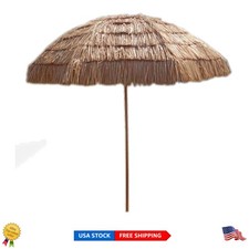 Water-Resistant 8ft Hawaiian Tiki Umbrella Perfect for Pool and Patio