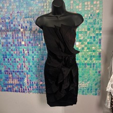 Women’s LENOVIA Ruffle Strapless or Strappy Dress (Size Small) *NEW* black S