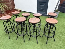 8x bar stools ornate, adjustable height, stylish.