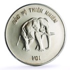 Vietnam 100 dong Elephant Protection Nature Wildlife Fauna silver coin 1986