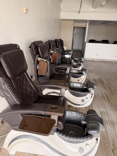 ANS OC-187 Pedicure Spa Chair Brown Massage Adjustable Armrests UL Certified
