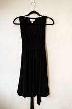 Ann Taylor LOFT Petites womens black dress OP travel event cocktail party slinky