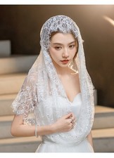 Embroidered Lace Chapel Veil Infinity Mantilla Veils Catholic Church Veil Latin