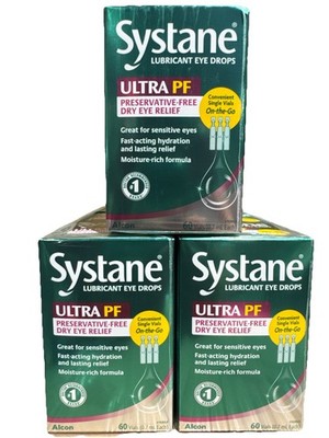 Systane Ultra PF Preservative Free Lubricant Eye Drops 60 Vials Lot Of 3~ 5/2027