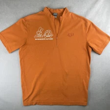 Vintage Fox Racing MTB Cycling Shirt Mens L Orange 1/4 Zip '98 Mominoki Autumn
