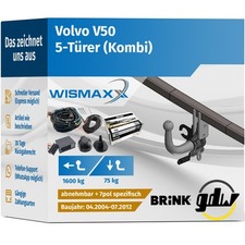 ANHÄNGERKUPPLUNG für Volvo V50 04-12 abnehmbar GDW +7pol E-Satz BRINK