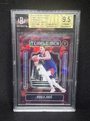 Panini 2023-24 Phoenix Nikola Jokić #15 Temple Men Maroon Ice /275 BGS 9.5💎MINT