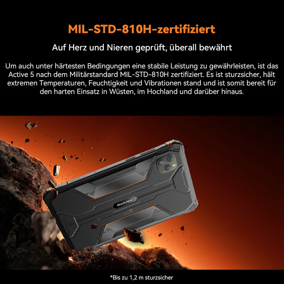 Blackview Active 5 Outdoor 4G LTE Tablet Android 15 8,68 Zoll 24GB+128GB 6600mAh - Bild 4 von 4