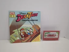 Disney's Duck Tales: Launchpad's Daring Raid Read Along Book W/ Tape Pre-owned 