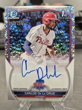2023 Bowman Chrome Autographs Carlos de La Cruz #CPA-CDC /299 Mini Diamond 