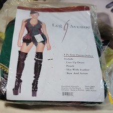 Y2K Leg Avenue Forest Outlaw 4PC Costume Set M/L Green/Brown Velvet UNWORN