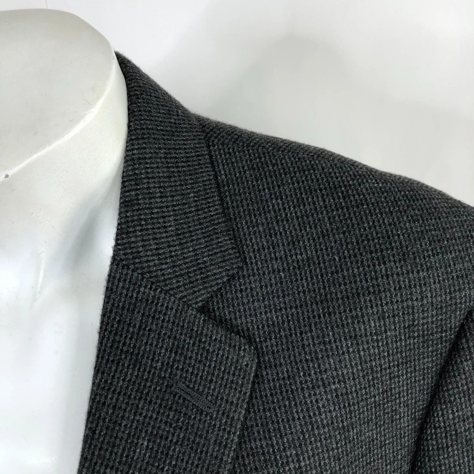 Jaqueta casaco esportivo Greg Norman masculina 42 L cinza 100% lã mistura cotovelo botão remendo - Imagem 2 de 4