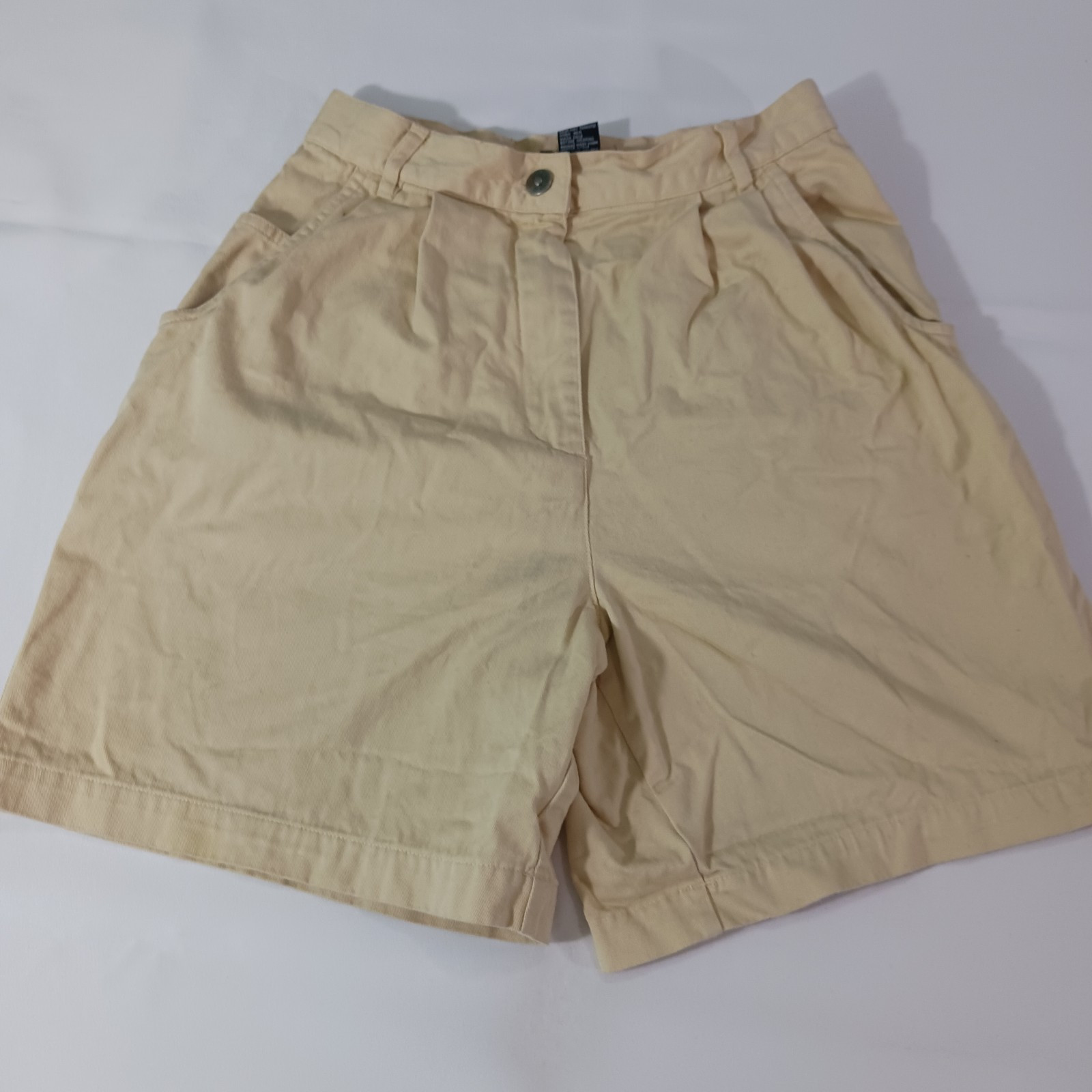Style & Co Vintage High Waisted Women's Yellow Cotton Pockets Shorts Size 6