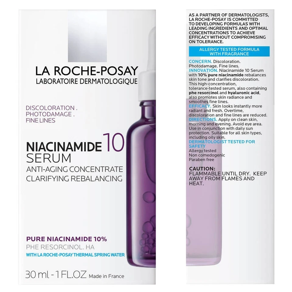 Новый La Roche-Posay чистый ниацинамид 10 сыворотка против темных пятен-30 мл запечатанный EX 2028 - Изображение 3 из 4
