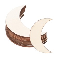 2.8"x0.9'' Wooden Moon, 10 Pack Unfinished Wood Moon Blank Wooden Cutouts