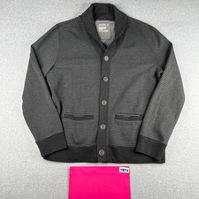 Express Cardigan Sweater XL Gray Striped Button Up Casual Mens
