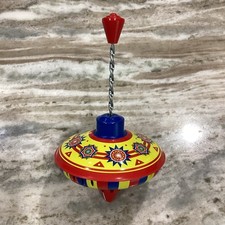 Schylling Little Tin Humming Top Push-Down Spinning Toy - WORKS