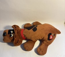 Pound Puppy Plush Dog 18" Brown Black Spots Red Collar Long Ears 2019