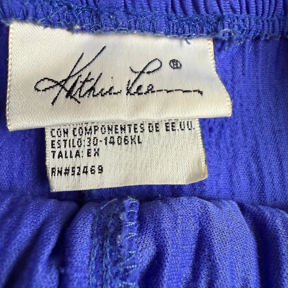 蓝色 Kathie Lee 皱褶裤 XL 码弹性腰带多巴胺大胆活力 — 第 4/4 张图片