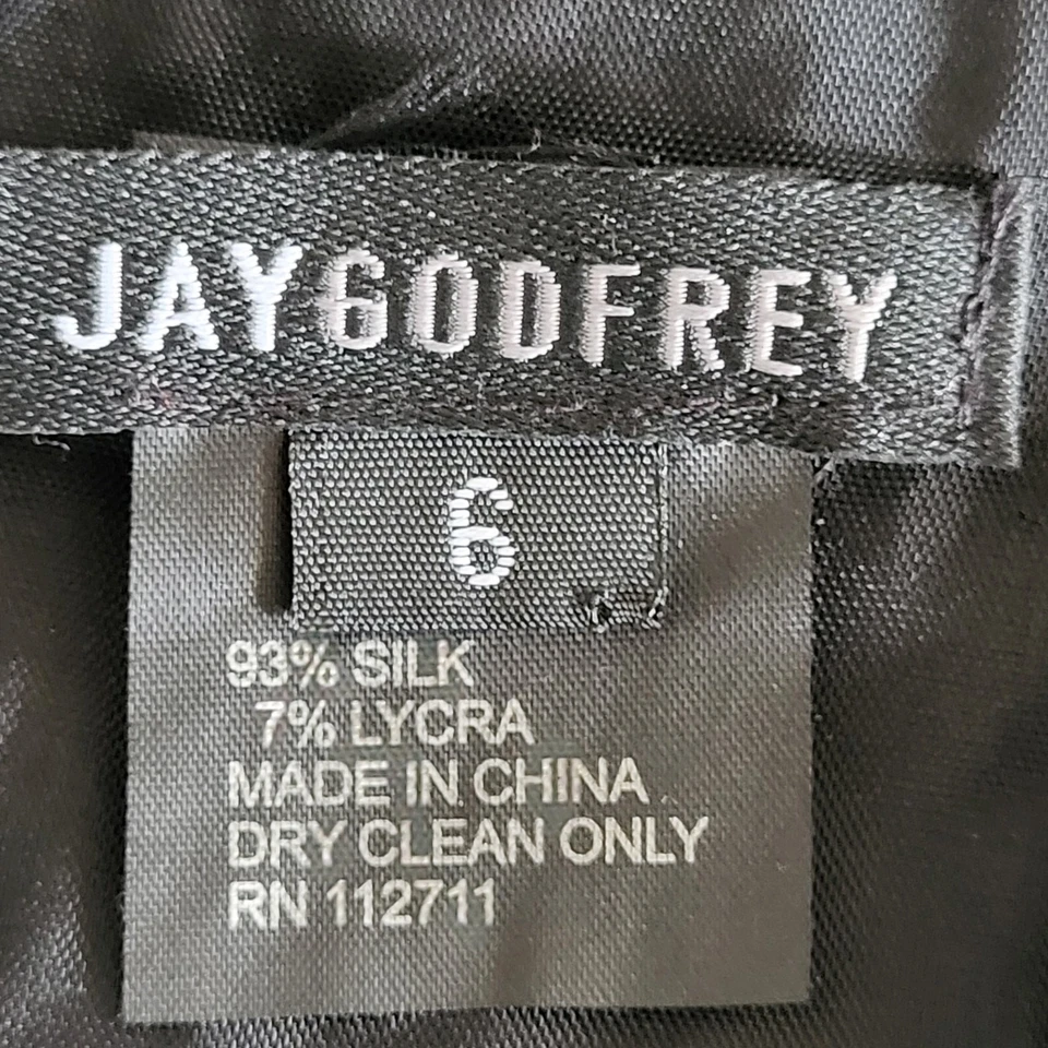 NEW Jay Godfrey Size 6 Silk Dress One Shoulder Lined Color Block Black Sequins - Image 2 of 4