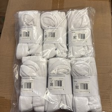 18 Pairs Nike Unisex Adult Everyday Lightweight Training Crew Socks White Medium
