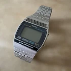 SEIKO A259 5070 Digital Chronograph Watch Junk Vintage Japan Silver Not Working