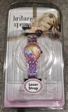 Vintage 2002 Britney Spears Wrist Watch Iridescent Sparkle Pink Strap NEW In Box