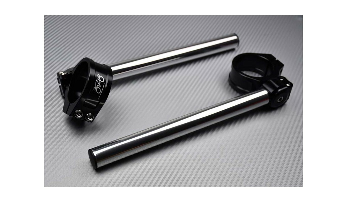 Demi-guidons en aluminium argent 37mm usinés pour moto vintage Honda CBR 600 F - 2
