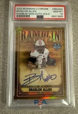 2023 Bowman University Chrome-Ramblin' Man Auto Gold Refractor Braelon Allen /50