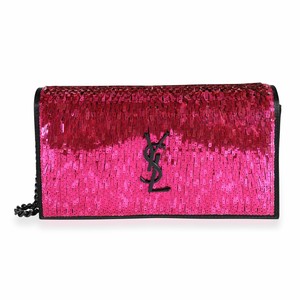 saint laurent wallet on chain pink