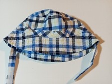GYMBOREE Boys Blue Plaid Bucket Hat. Excellent Condition. Sz 6/12 Months. Cute 