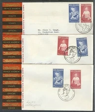 NEW ZEALAND HEALTH ILLUSTRATED FDC 1963 (x3) HEALTH CAMP CANCELS (ID:16/D18829)