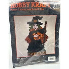 Hobby Kraft Halloween  Best Witches  Plastic Canvas Needlecraft Kit Sealed 1990s