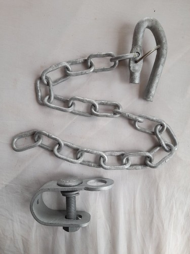 Rotech Bolt-on Spring Hook Latch With Chain BSCL500 farm use with Farm Gates